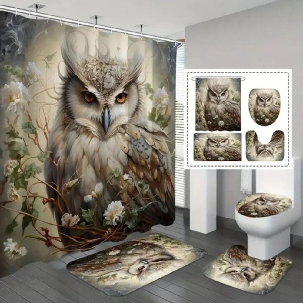 4pc Owl Bathroom Set NWT